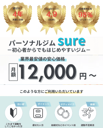 鈴鹿のパーソナルジム sure(シェア)